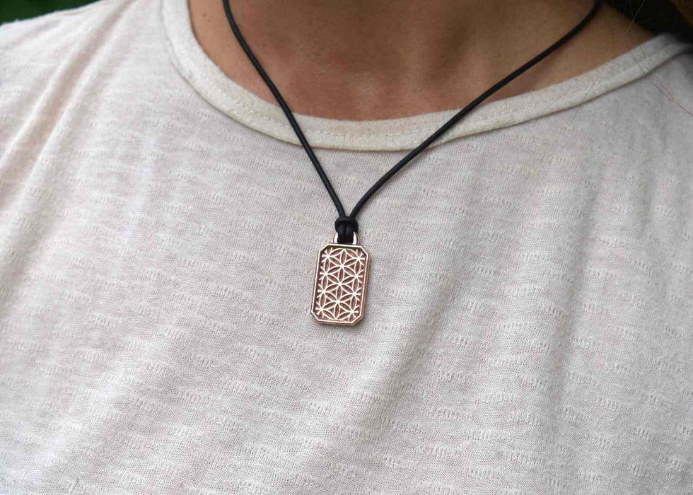 Flower of Life Dog Tag Necklace