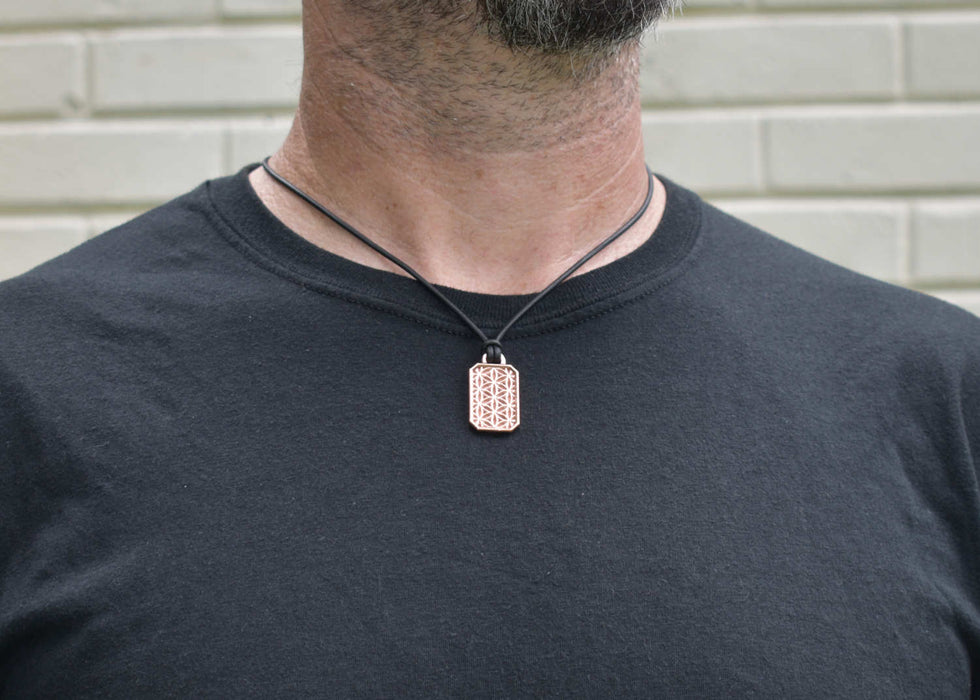 Flower of Life Dog Tag Necklace